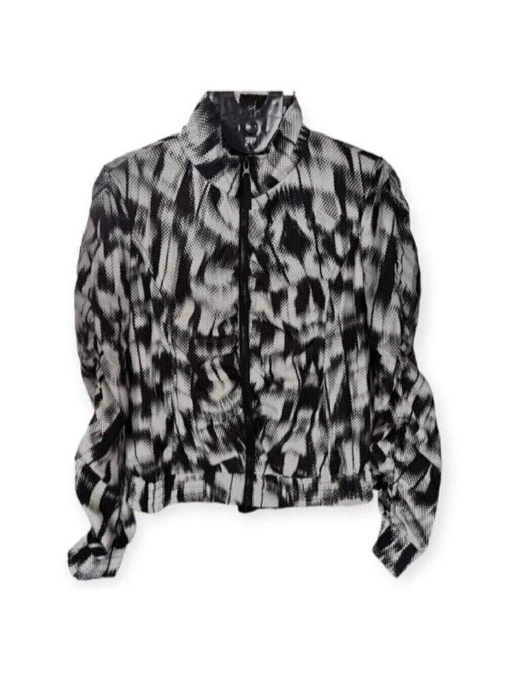 Calvin Klein Performance Windbreaker Jacket Black White Abstract Print Medium